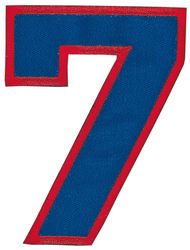 Nažehľovacie vyšívané čísla - sedmička modrá výška 8 cm